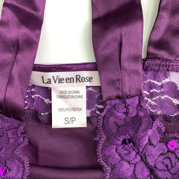 La Vie en Rose Purple Lace Camisole Top size small - Picture 5 of 7